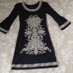 Inc Black embroidered dress